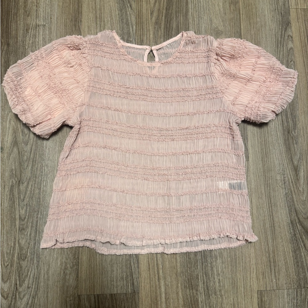 New Pink Textured Dazy Blouse Sz XL